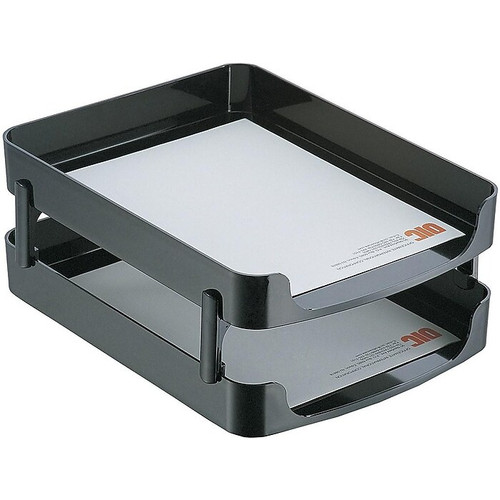 Officemate 2200 Series Front Loading Letter Trays, Black, 2/Set (22236)