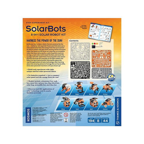 Thames & Kosmos SolarBots: 8-in-1 Solar Robot Kit Brainteaser Game, Science, Multi-Grade (665082)