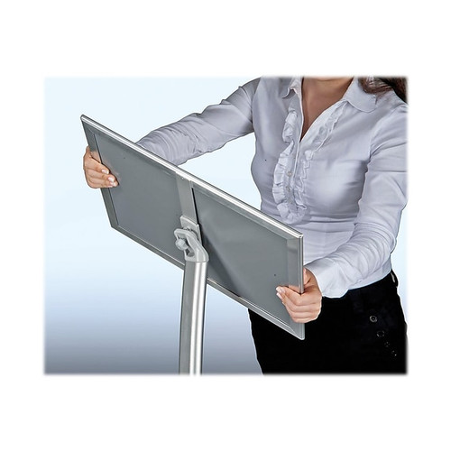 Azar Sign Holder, 11" x 17", Silver Metal (300237-SLV)