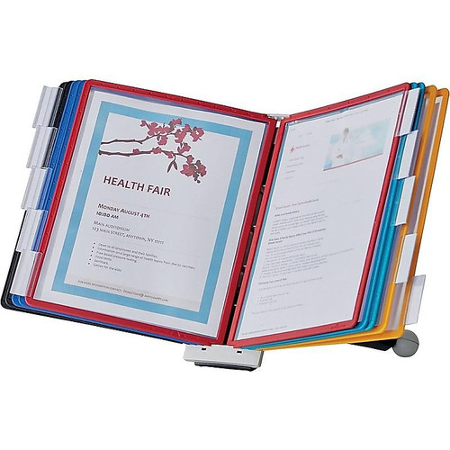DURABLE Desktop Reference System, 10 Double-Sided Panels, Letter-Size, Assorted Colors, SHERPA Design (554200)