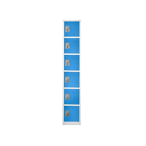 AdirOffice 72'' 6-Tier Key Lock Blue Steel Storage Locker, 4/Pack (629-206-BLU-4PK)