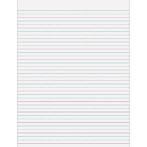 Pacon Zaner-Bloser D'Nealian Composition Paper, 8" x 10-1/2", White, 40 Sheets/Pack, 10 Packs/Bundle (PAC2482)