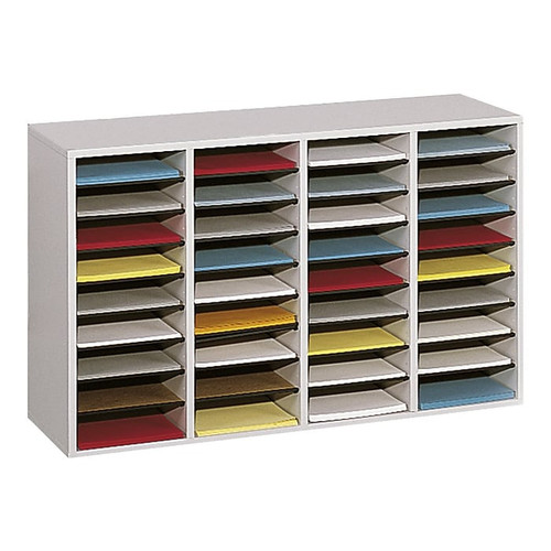 Safco 36-Compartment Literature Organizers, 39.25" x 24", Gray (9424GR)