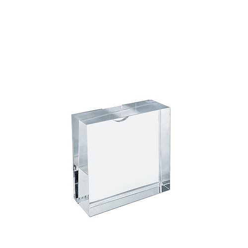 Azar Block Sign Holder, 3" x 3", Clear Acrylic, 2/Pack (104553-2PK)