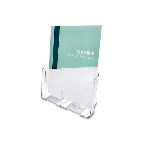 Deflect-O Single Compartment DocuHolder Magazine Size Literature Holder, 8.5" x 11", Clear Plastic (74001)