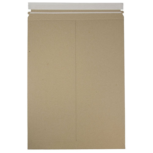 JAM Paper® Stay-Flat Photo Mailer Stiff Envelopes with Self-Adhesive Closure, 13 x 18, Brown Kraft, Sold Individually (8866646)