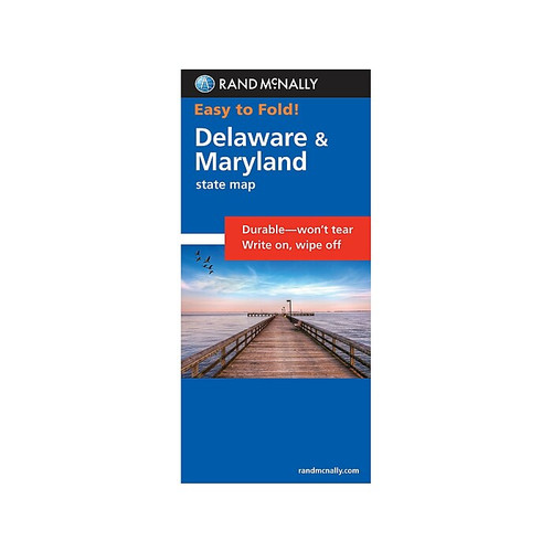 Rand McNally Easy to Fold! Laminated Folded Map: Delaware and Maryland State Map, 9" x 4.25" (0528025996)