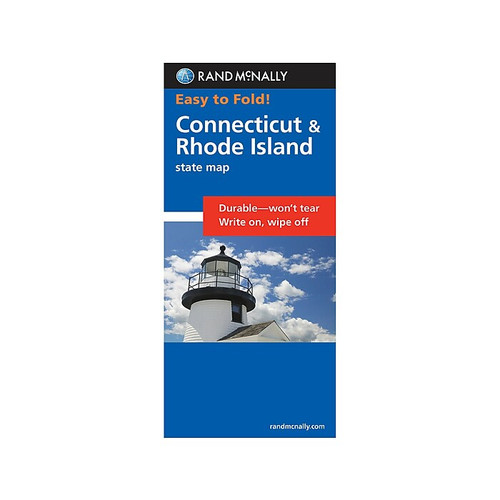 Rand McNally Easy to Fold! Laminated Folded Map: Connecticut and Rhode Island State Map, 9" x 4.25" (0528025988)