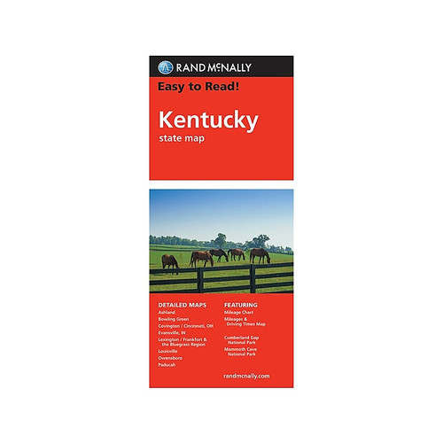 Rand McNally Easy to Read! Laminated Folded Map: Kentucky State Map, 9.5" x 4" (0528025813)