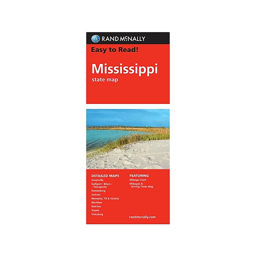 Rand McNally Easy to Read! Folded Map: Mississippi State Map, 9.5" x 4" (0528025848)