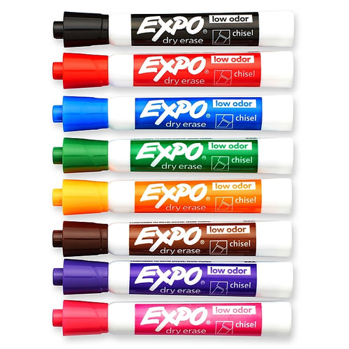 Expo Dry Erase Markers, Chisel Tip, Assorted, 8/Pack (1927524)