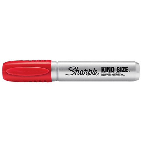 Sharpie King Size Permanent Marker, Chisel Tip, Red, Dozen (15002)