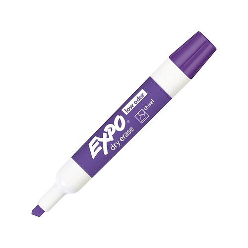 Expo Dry Erase Markers, Chisel Tip, Purple, 12/Pack (80008DZ)