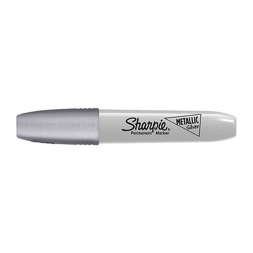Sharpie Permanent Markers, Chisel Tip, Silver Metallic, 12/Pack (2089638)