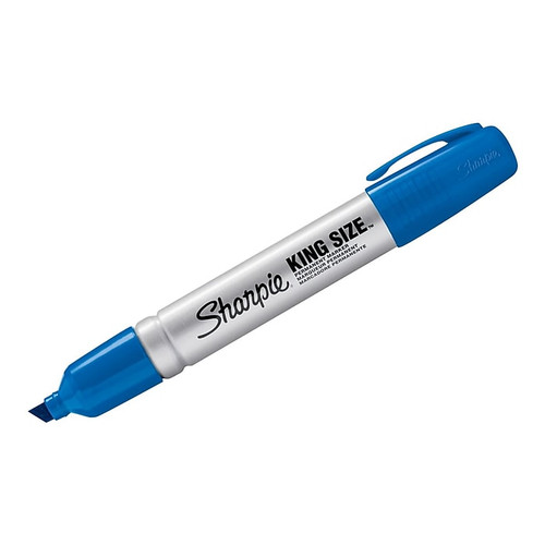 Sharpie King Size Permanent Marker, Chisel Tip, Blue, Dozen (15003_1)