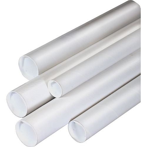 Box Partners White Mailing Tubes, 2-1/2" x 12", 34/Case (65dd5c83e8837636b11d5c2b_ud)