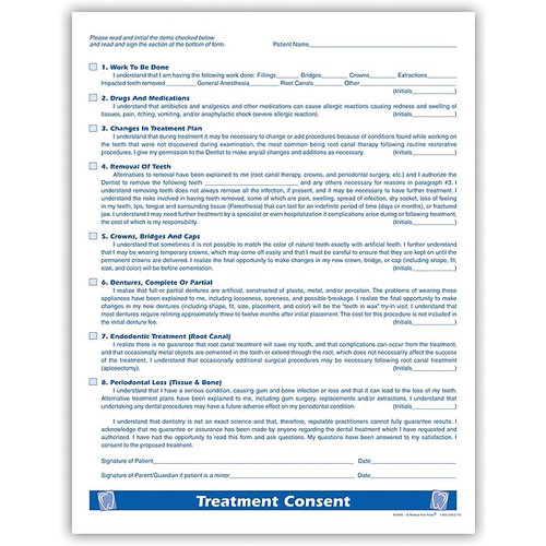 Medical Arts Press® Dental Treatment Consent Form; 1-Sided (65dd5d3be8837636b11d63ec_ud)