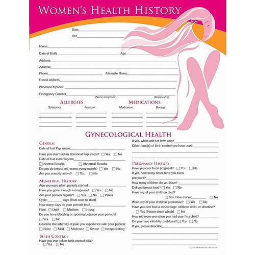 Medical Arts Press® Health History Form; Women's Health History & Exam (65dd5d3de8837636b11d6408_ud)