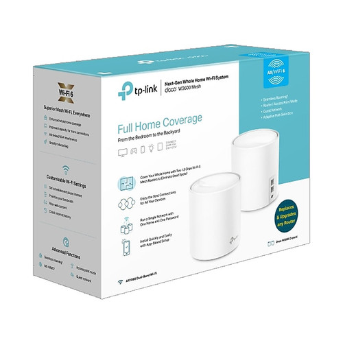 TP-LINK Deco W3600 Whole-Home Mesh Wi-Fi 6 System, AX1800, 2/Pack (65dd5d42e8837636b11d6431_ud)