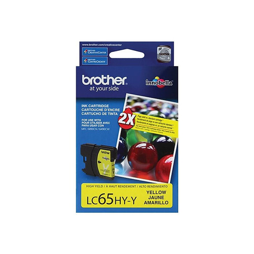 Brother LC65HYYS Yellow High Yield Ink Cartridge, Prints Up to 900 Pages (65dd5d8ee8837636b11d674a_ud)