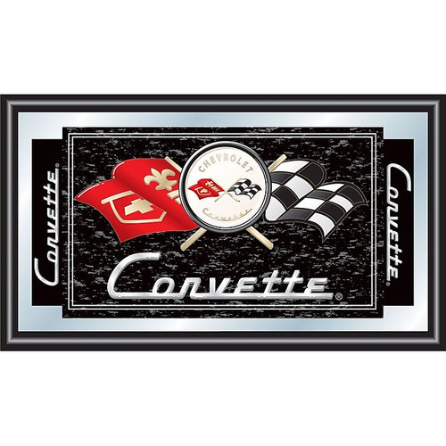 Trademark CORVETTE 15" x 26" x 3/4" Wooden Framed Mirror, Black Corvette C1 (65dd6119e8837636b11d8bc4_ud)