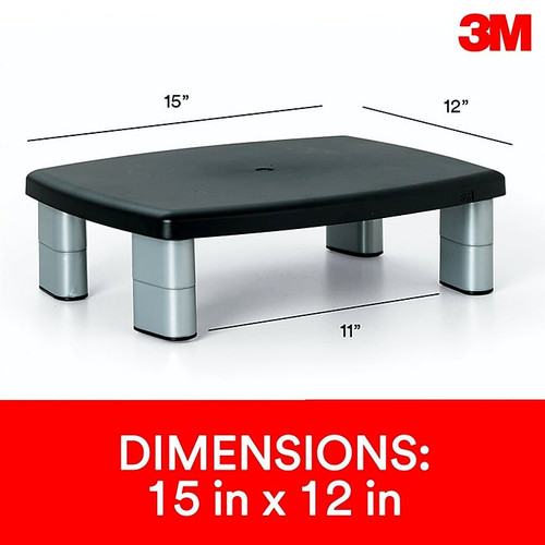 3M Adjustable Monitor Stand, Holds up to 80 lbs. Height Adjustable From 1 in. to 5 7/8 in. (MS80B)