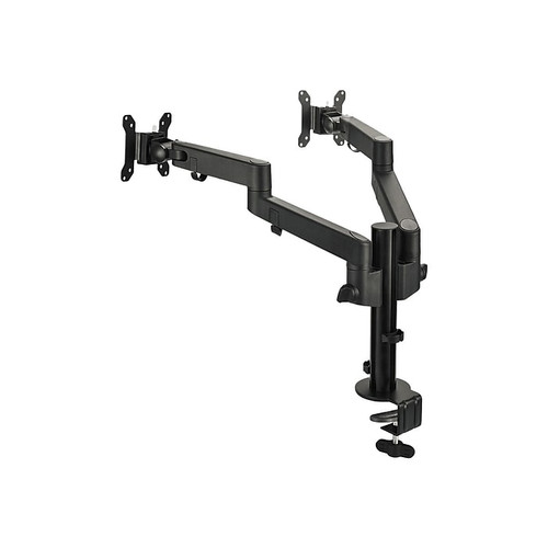 SIIG Dual Pole Multi-Angle Articulating Arm Monitor Desk Mount 14" to 30" Mounting kit, Up, Black (CE-MT3E11-S1)