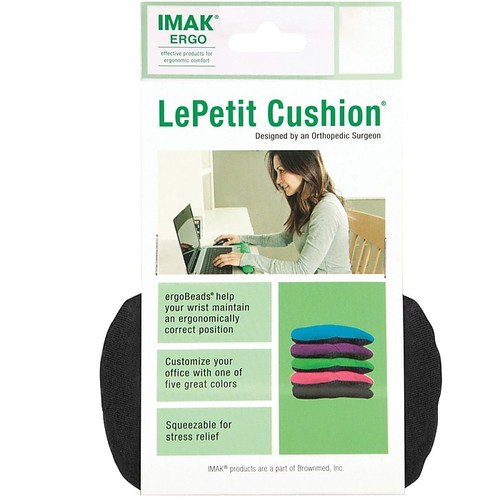 IMAK Le Petit Mouse Wrist Cushion with ergoBeads, Non-Ski Bottom, Black (A20212)