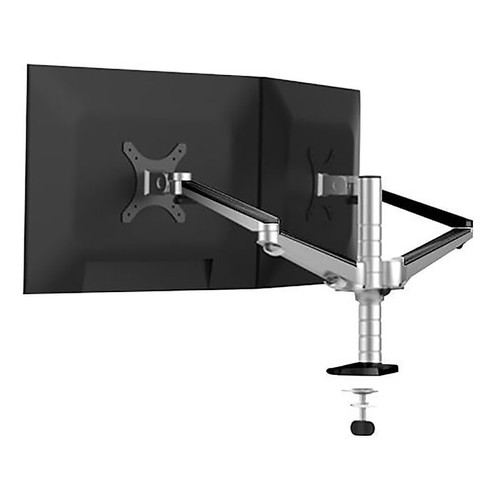 Versa Tables Omniview Dual Adjustable Monitor Arm, Up to 27", Silver (VT6220002-01-00)