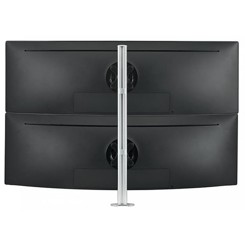 Atdec Adjustable Dual Stack Heavy Monitor Desk Mount for Flat/Curved Monitors up to 49", Silver (AWMS-2-LTH75-H-S)