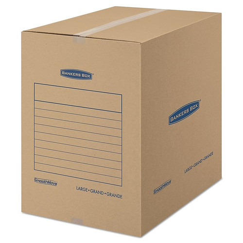 Bankers Box® SmoothMove 10.5" x 12.5" Moving Box, White/Grey (FEL7714001)