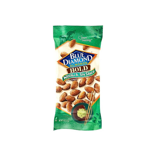 Blue Diamond Wasabi & Soy Sauce Almonds, 4 oz., 12 Bags/Pack (BLU09931)