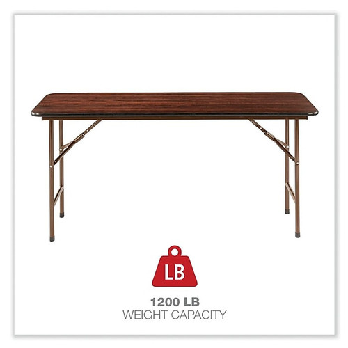 Alera Wood Folding Table, Rectangular, 59.88w x 17.75d x 29.13h, Mahogany (ALEFT726018MY)