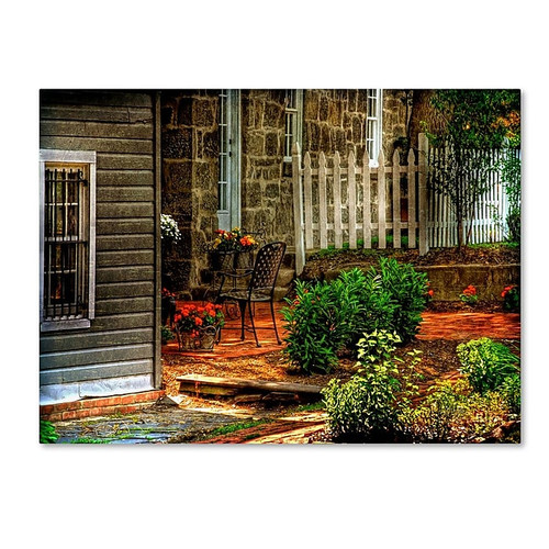 Trademark Fine Art 'A Seat In the Shade' 14" x 19" Canvas Art (65dd677be8837636b11dc91e_ud)