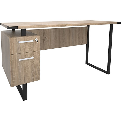 Safco Mirella SOHO 62"W Desk with Built-In Pedestal, Sand Dune (5513SDD)