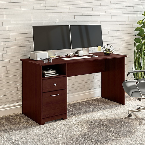 Bush Furniture Cabot 60W Computer Desk with Drawers, Harvest Cherry (WC31460)