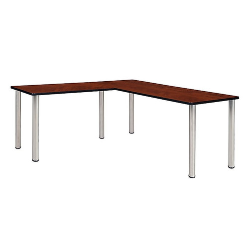 Regency Kee 66" L-Desk with 42" Return, Cherry/Chrome (ML662442CHBPCM)