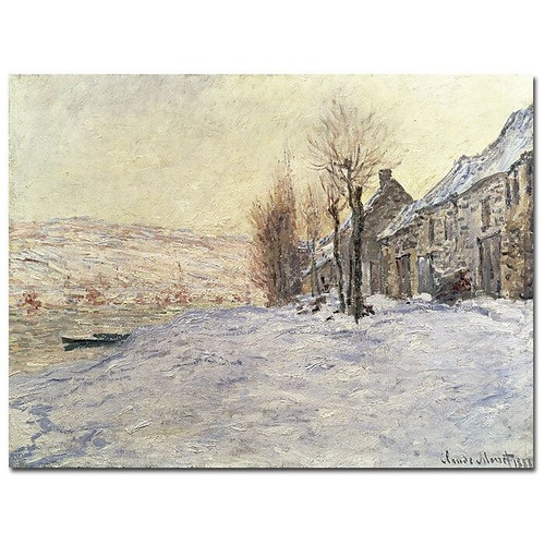Trademark Global Claude Monet "Lavacourt Under Snow 1878 81" Canvas Art, 35" x 47" (65dd683ee8837636b11dcdfb_ud)