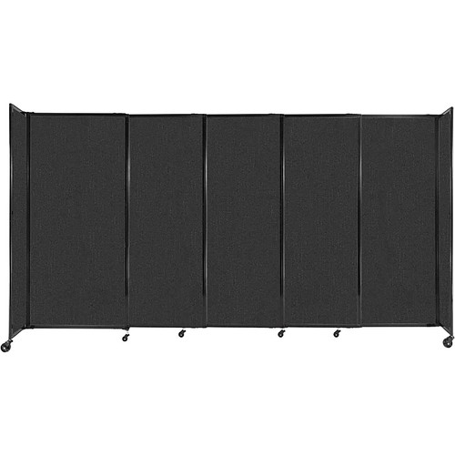 Versare StraightWall Freestanding Mobile Partition, 72"H x 135"W, Black Fabric (1472502)