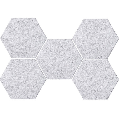 Versare SoundSorb Wall-Mounted Acoustic Hexagon, 12"H x 12"W, Marble Gray, 5/Pack (7825080)