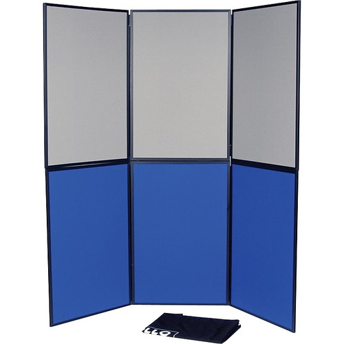 Apollo 6-Panel Display System, 72"H x 72"W, Gray/Blue (SB93516)