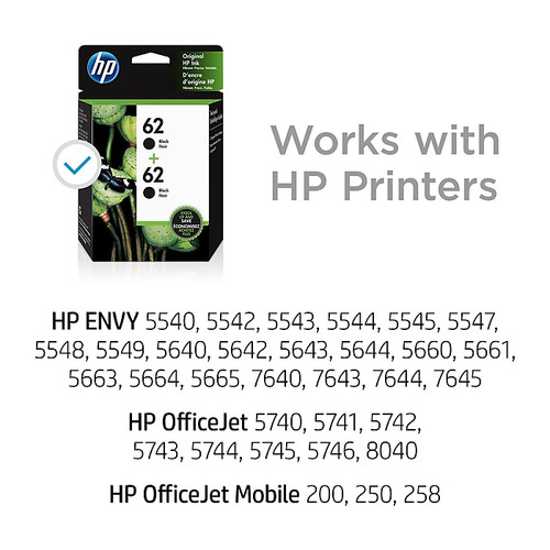HP 62 Black Standard Yield Ink Cartridge, 2/Pack (T0A52AN#140), print up to 200 pages (65dd6af5e8837636b11de155_ud)