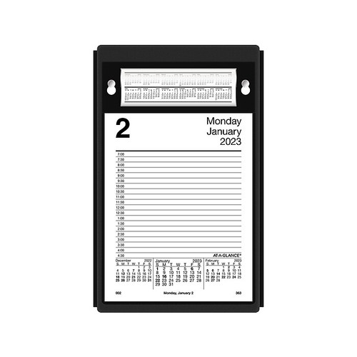 2023 AT-A-GLANCE 8" x 5" Daily Pad-Style Desk Calendar Refill, White/Black (E458-50-23)