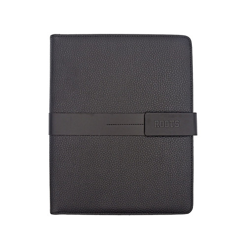 ROOTS Executive Polyurethane Padfolio, Black (RQ9PF-25)