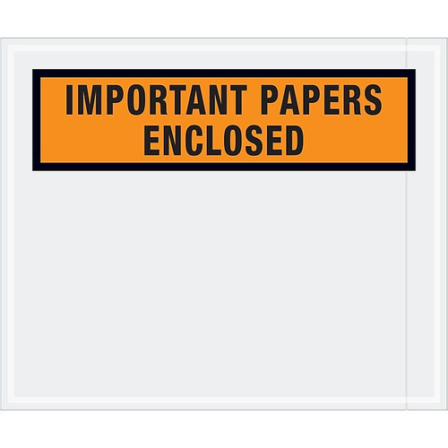 Tape Logic® "Important Papers Enclosed" Envelopes, 10" x 12", Orange, 500/Case (PL449)