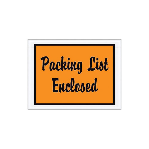 Packing List Envelope, 4 1/2" x 6" - Orange Full Face, "Packing List Enclosed", 1000/Case (65dd6fd4e8837636b11e14a1_ud)