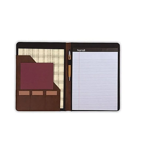 Samsill Faux Leather Padfolio/Notepad, Tan/Brown (71656_1)