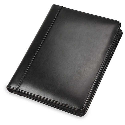 Samsill Regal Leather Zippered Padfolio, Black (70730)