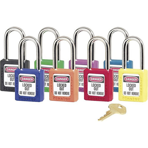 Master Lock® Safety Tumbler Padlock, 6 pin, Xenoy, Red, Keyed Different, 6/BX (65dd701ae8837636b11e17e7_ud)