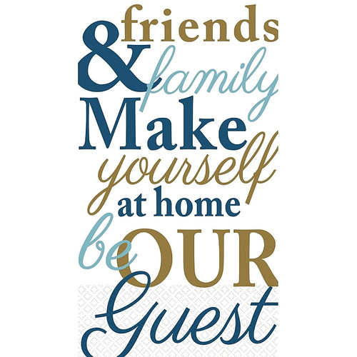 Amscan Family & Friends Guest Towels, 7.75'' x 4.5'', 4/Pack, 16 Per Pack (530041)